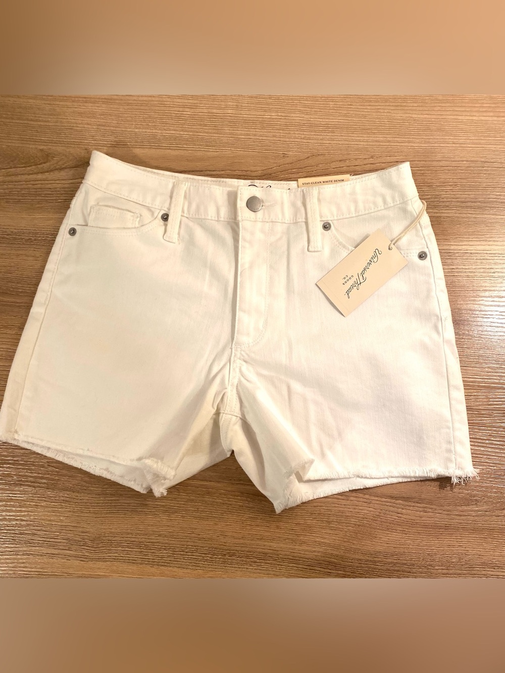 NWT High-Rise Midi Shorts - White